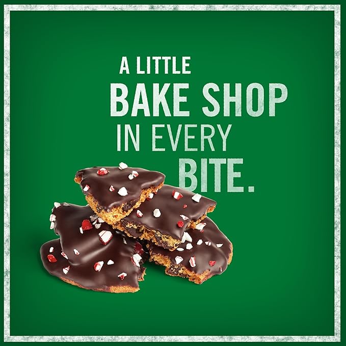 Tate's Bake Shop Cookie Bark, Chocolate Chip Cookies with Dark Chocolate and Peppermint, Limited Edition, 4-4.6 oz Bags
