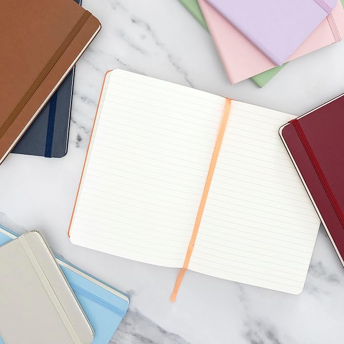 PAPERAGE Lined Journal Notebook, (Marigold), 160 Pages, Medium 5.6 in x 8 in - 100 GSM Thick Paper – Hardcover Journaling Notebook for Work, School & Note Taking