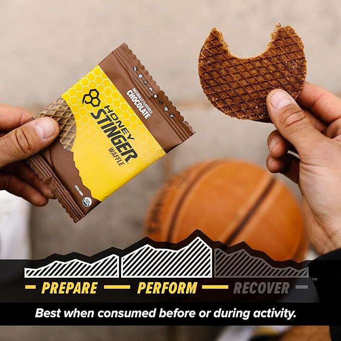 Honey Stinger Organic Chocolate Waffle, Energy Stroopwafel for Exercise, Endurance and Performance, Sports Nutrition for Home & Gym, Pre and Post Workout, Box of 16 Waffles, 16.96 Ounce