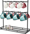 OROPY Coffee Mug Holder for Countertop, 14-Hook Mug Tree Rack for 14 Cups, 2 Tier Mug Display Stand with Heavy Duty Metal Base