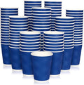 JollyPack 120 Pack 12 oz Paper Coffee Cups, Blue Disposable Beverage Cups with Insulated Ripple Wall for Hot or Cold Drinks