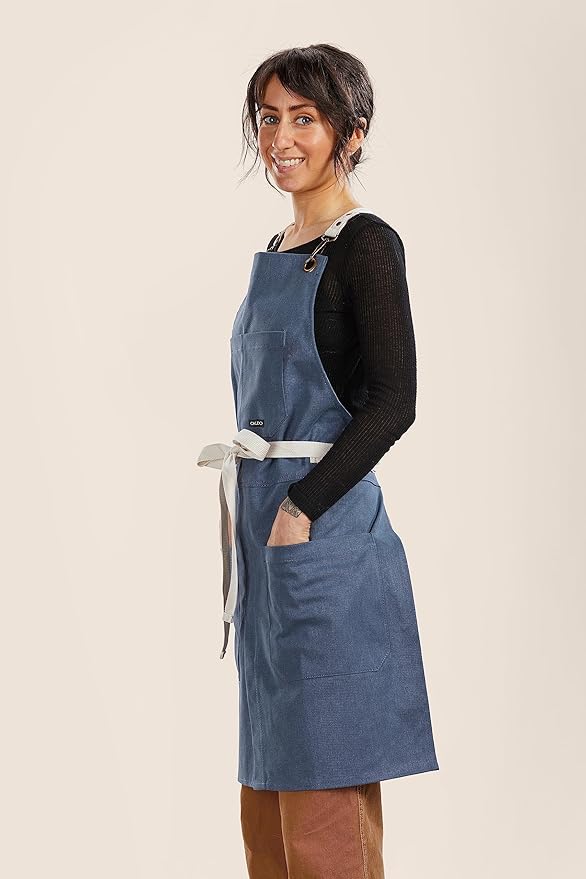 Caldo Split Leg Apron (Dark Blue)