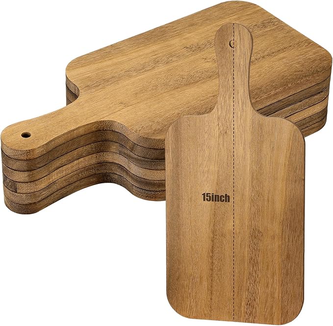 Lounsweer 6 Pcs Thicken Cutting Board Bulk Wood Board for Chopping Serving Charcuterie Material for Laser Engraving Mother' Day Wedding Housewarming Gift