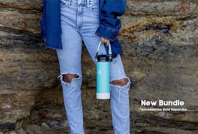 HYDRO CELL Stainless Steel Insulated Water Bottle with Straw - For Cold & Hot Drinks - Metal Vacuum Flask with Screw Cap and Modern Leakproof Sport Thermos for Adults (Teal 24oz)