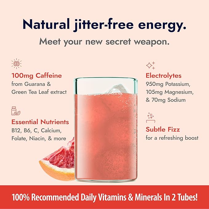 Zipfizz Daily Energy Drink Powder, Blood Orange, 20 Pack | 3-in-1 Sustained Energy, Rapid Hydration, and Essential Vitamins | Sugar-Free | Electrolyte Powder | Contains Vitamin B-12 & Antioxidants