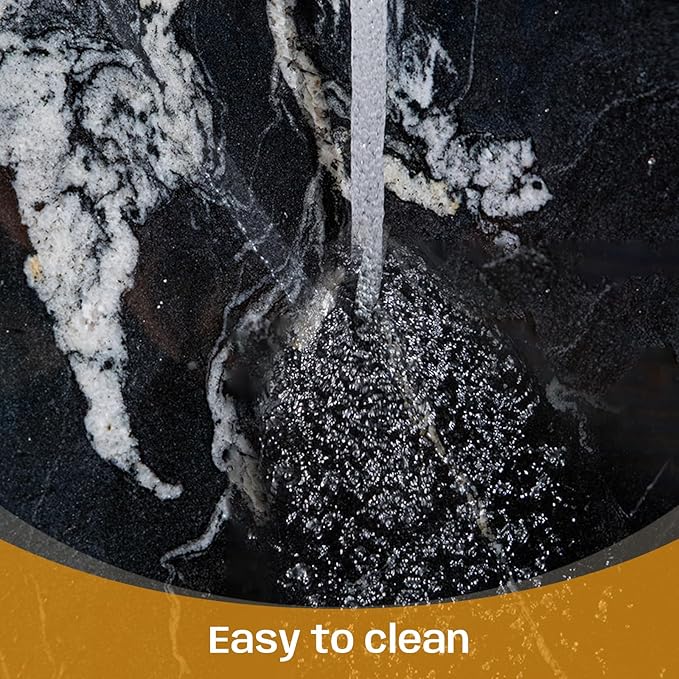 Marble Cutting Board For Kitchen, Pastry Board, Black Marble Slab Gift With Non-Slip Feets, 16x16 Inch, Pack Of 1 Piece