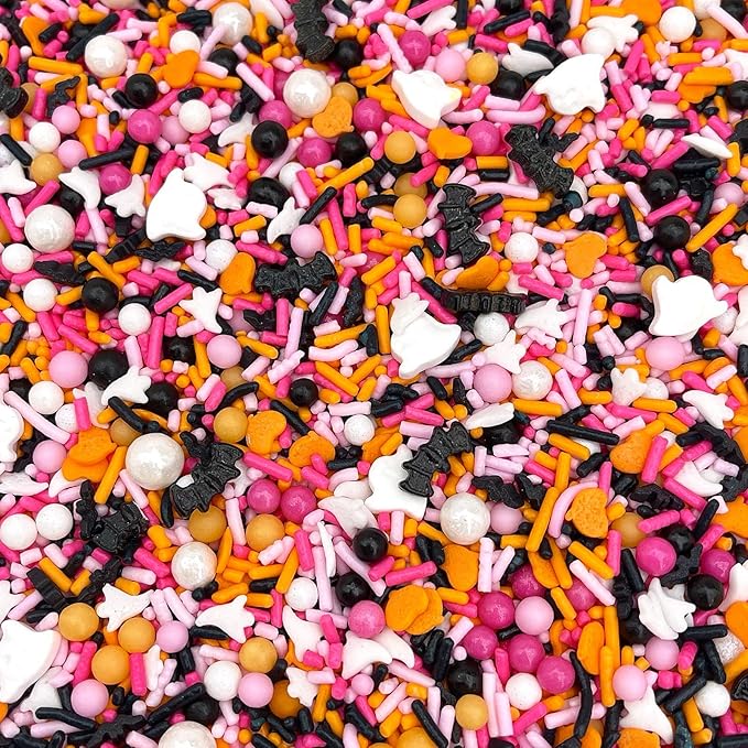 Manvscakes Sprinkles - Themed Sprinkles for Cake Decorating, Sprinkle Mix for Cookies, Ice Cream, Fondant Cake, Caramel Apples, Cupcakes & Other Desserts, Assorted Halloween Sprinkles, 4 oz
