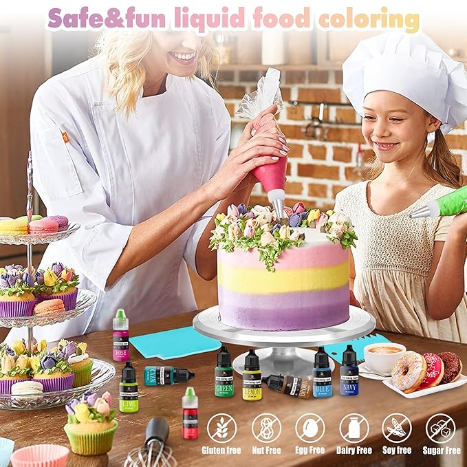 Food Coloring - Vibrant Liquid Icing Food Coloring Set for Baking, Cake Decorating, Easter Egg, Airbrush - Tasteless Food Color Dye for Fondant, Slime, DIY Crafts - 5.5 Fl.oz / 160ml Each (Purple)