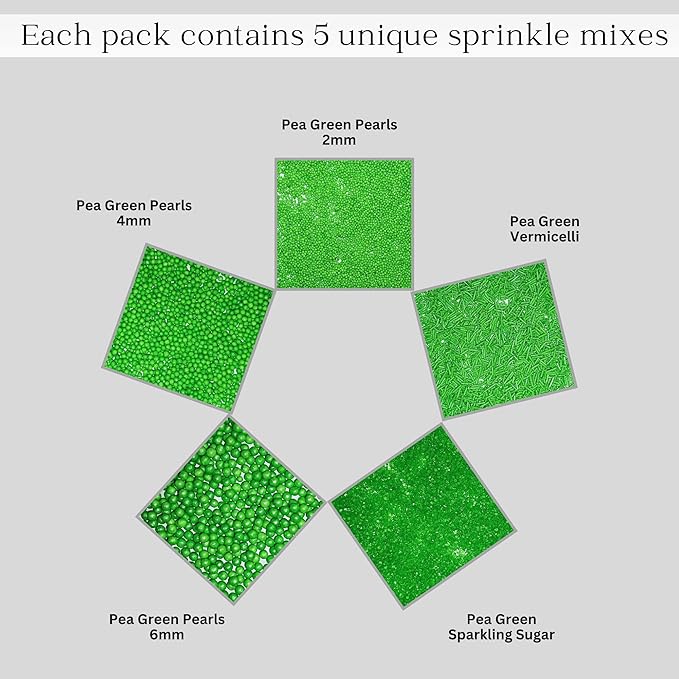 Confect Christmas Sprinkles for Cakes & Cupcakes – Party in Park Pea Green Sprinkles – Edible Celebration Mix with Dragees, Jimmies & Sparkling Sugar – Holiday Baking Decoration – Vegan, Gluten-Free, Nut-Free, Soy-Free, Dairy-Free , Handcrafted Sprinkl...