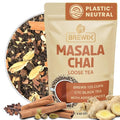 BREWIX, Masala Chai Tea Loose Leaf CTC TEA (125+ Cups, 8.82oz/250g) Strong Robust & Aromatic, All Natural | Blended with Exotic Spices | Ginger, Cinnamon, Cardamom, Clove & Black Pepper