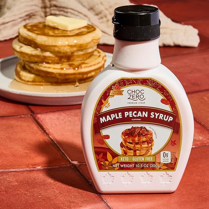 ChocZero Maple Pecan Syrup, Sugar Free, Low Carb, Sugar Alcohol Free, Gluten Free, No Preservatives, Non-GMO Dessert and Breakfast Topping Syrup, 10.5oz (Pack of 1)