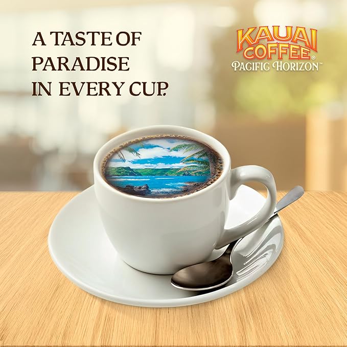 Kauai Coffee K-Cup Pods for Keurig Brewers – Arabica Coffee, 10% Hawaiian – Medium Roast, Nutty Caramel with Tropical Coconut – Coconut Caramel Crunch, 1 Pack of 48 Single Serve K-Cups