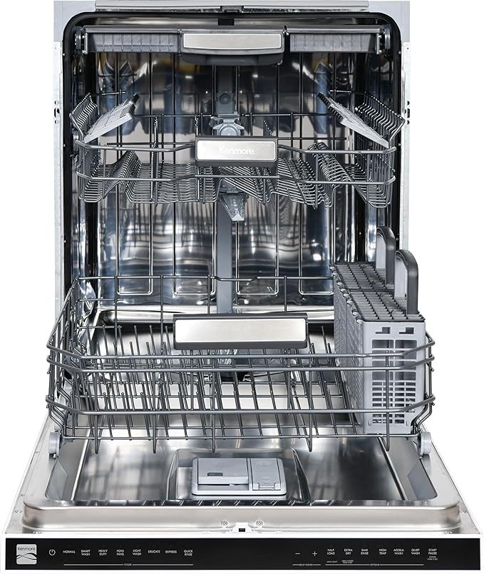 Kenmore 24" Built-in Stainless Steel Tub Dishwasher EasyFlex 3rd, SmartWash, UltraWash, TurboDry, MoreSpace Plus Adjustable Rack, Energy Star Certified, White