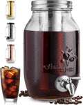 Zulay Kitchen 1.5 Liter Cold Brew Coffee Maker with EXTRA-THICK Glass Carafe & Stainless Steel Mesh Filter - Premium Iced Coffee Maker, Cold Brew Pitcher & Tea Infuser