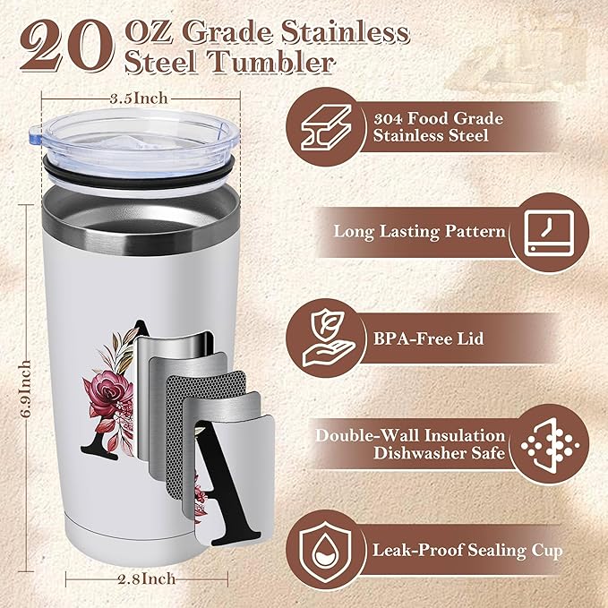 20 Oz Insulated Coffee Cup with Lid Car Tumbler Travel Mug New Mom after Birth First Time Mama Parents Announcement Nurse Newborn Pregnancy Wife Maternity Expecting Gender Neutral Cool Letter Gifts
