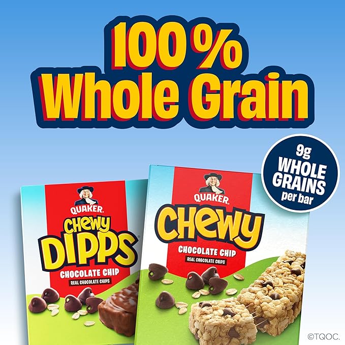 Quaker Chewy Granola Bars, 25% Less Sugar, 2 Flavor Variety Pack, (58 Pack)