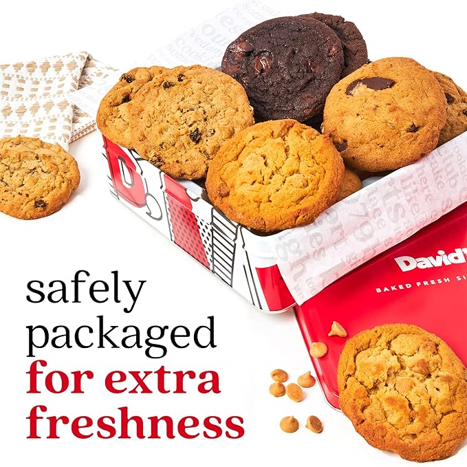 David's Cookies 2lbs Assorted Flavors Fresh Baked Cookies - Handmade and Gourmet Cookies - Delectable and Made with Premium Ingredients - Cookie Gift Basket - Great Gift For All Occasions