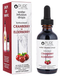 Pure Inventions - Cranberry & Elderberry Water Infusion Drops - Antioxidants & Electrolytes - Health & Wellness Drink -Immunity Support -Sugar Free, Zero Calorie, No Artificial Sweeteners -60 Servings