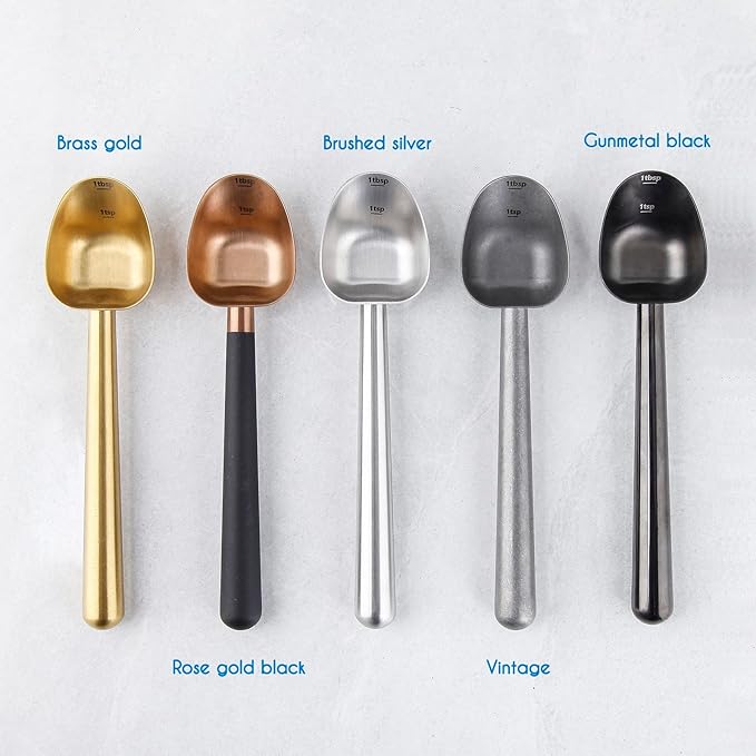 Easyworkz Stainless Steel Long Hollow Handle Coffee Scoop,7g Measuring Spoon for Ground Coffee and Loose Leaf Tea, Brushed Silver