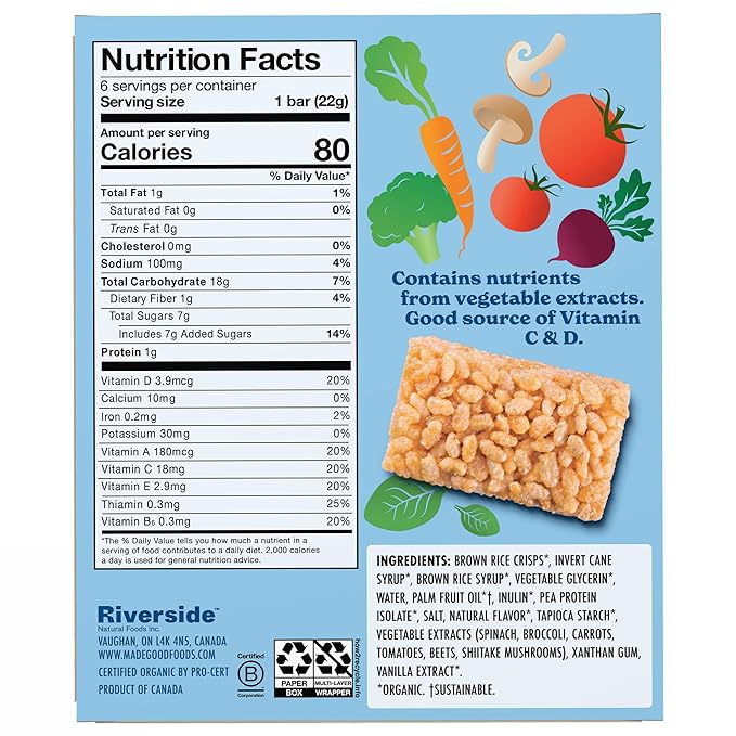 MadeGood Crispy Squares, Vanilla (36 Count) Gluten Free Snacks