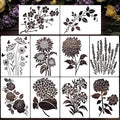 Large Flower Stencils for Painting on Walls Large Floral Stencil Vine Sunflower Rose Stencils for Wood Fence Furniture Fabrics
