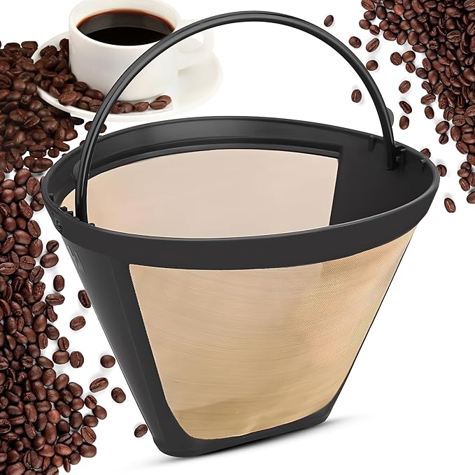 Reusable Filter for Cuisinart Coffee Tone Basket GTF 10 12 14 Cup - Eco Friendly Coffee Filters Reusable - No.4 Cone Style Replacement Permanent Coffee Filter for Cuisinart Machines and Brewers