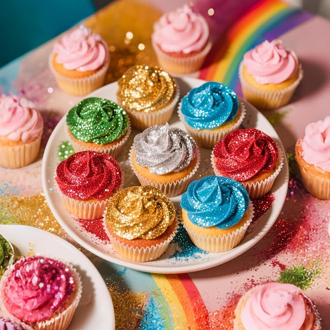Edible Silver Glitter for Drinks, Food Grade 10g Silver Sprinkles Cake Decorating Supplies, Edible Luster Dust for Cocktail Beverages,Halloween Food Coloring Shimmer Powder for Baking,Cake Cupcakes Cookies Drinks Eggs Candy Strawberries Decorations