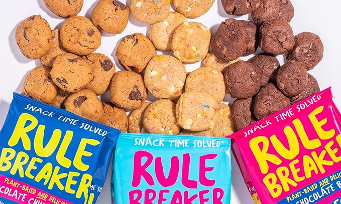 Rule Breaker Vegan & Gluten Free Cookies | Variety Pack Brownie Bites | Plant-Based, Dairy, Nut, Soy, Allergen Free, Kosher | Soft-Baked Snacks for Kids and Adults (Pack of 6)