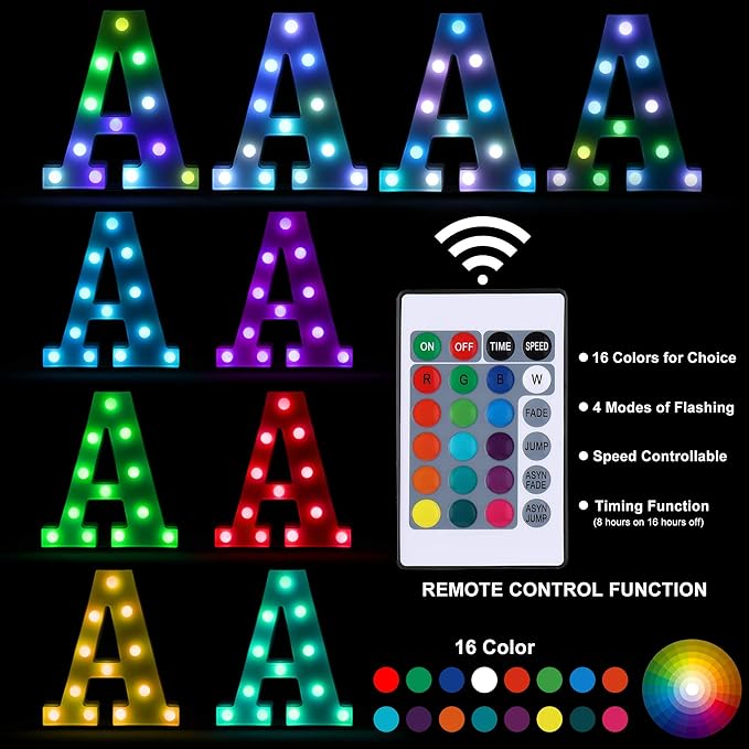 Foaky Colorful LED Number Lights with Remote,Marquee Light Up Number Sign for Night Light Wedding/Birthday Party Battery Powered Christmas Lamp Home Bar Decoration (1)