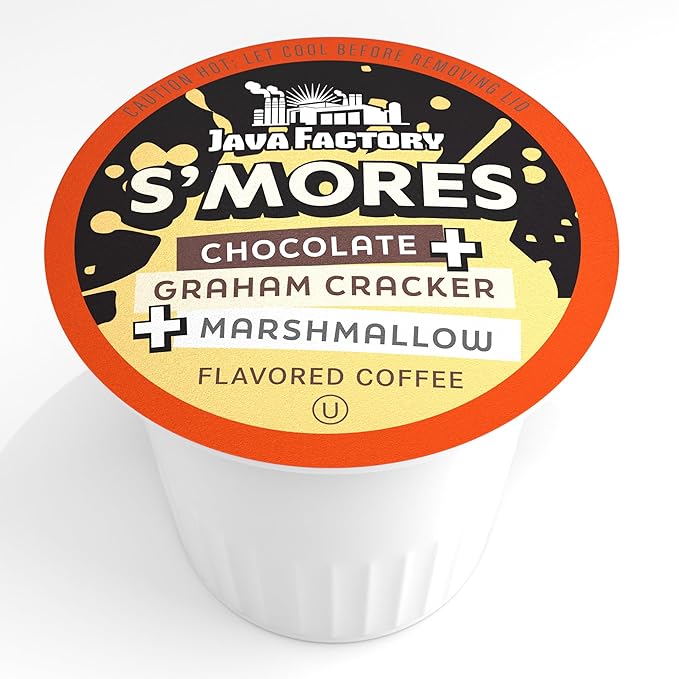 Java Factory Coffee Pods Chocolate, Graham Cracker and Marshmallow Flavored Coffee for Keurig K-Cup Brewers, S'mores, 40 Count