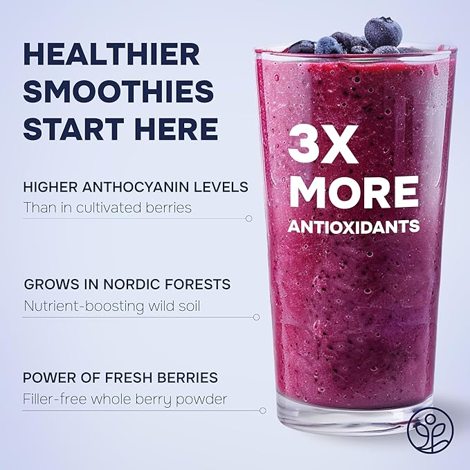 Jungle Powders Freeze Dried Wild Blueberry Powder 3.5 Ounce Bag Blueberry Powder For Smoothies Baking Extract Nordic Freeze Dried Blueberries No Sugar Added Additive-Free Bilberry Dehydrated