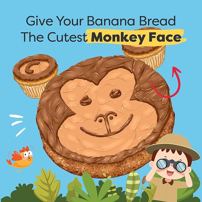 BAKETIVITY Monkey Banana Bread Kids Baking Kit | Banana Cake Kids Baking Set for Girls & Boys | Baking Set for Kids with Pre-Measured Ingredients | Perfect Family Gifts for Cooking Lovers Ages 6-12