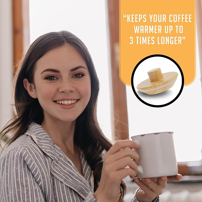 HEXNUB – Bamboo Lid for Chemex Coffee Maker, Heat-Retaining Chemex Cover and Warmer, Fits Bodum, Cosori Pour Over Coffee Makers