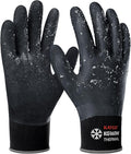 KAYGO Winter Waterproof Work Gloves for Men and Women, Thermal Insulated Freezer Rubber Coated Gloves,Super Grip,L, KG160