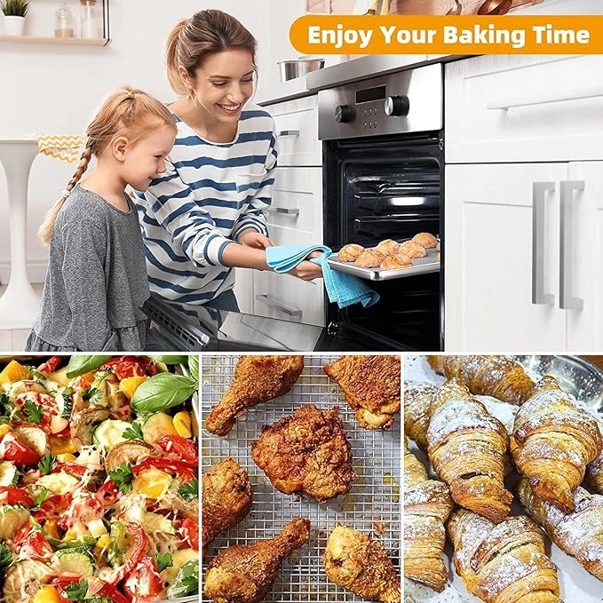 Air Fryer Basket for Oven, OPENICE 15.6" x 11.6" Large Air Fryer Tray and Pan with 30PCS Parchment Papers, Stainless Steel Oven Air Fryer Basket and Tray for Baking Grilling