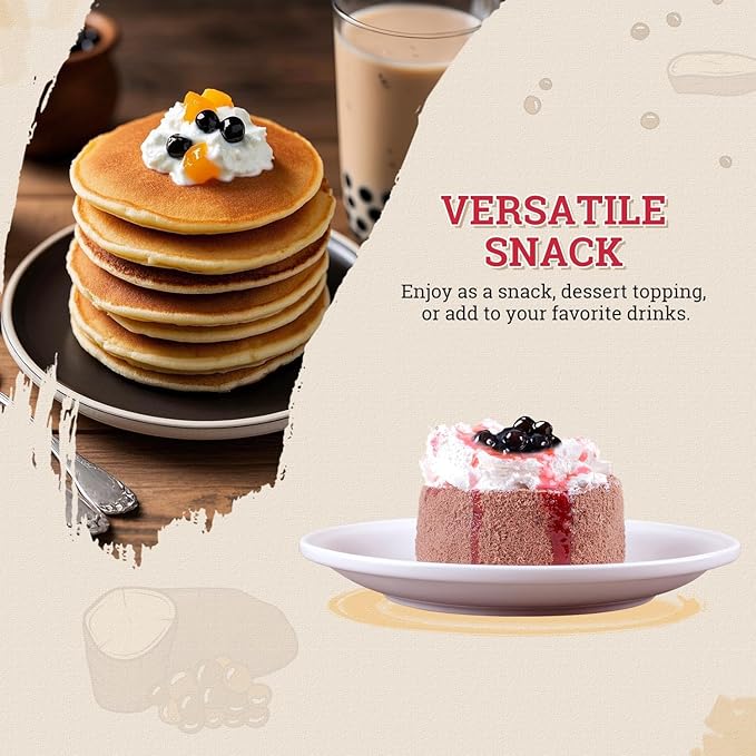 52USA Boba Tapioca Pearl, Black Sugar Flavor, Fresh Bubble Tea Pearl, 8.8 Oz (250 g), Black Tapioca Pearl For Bubble Tea, Ready in 5 Minutes (Pack of 1)
