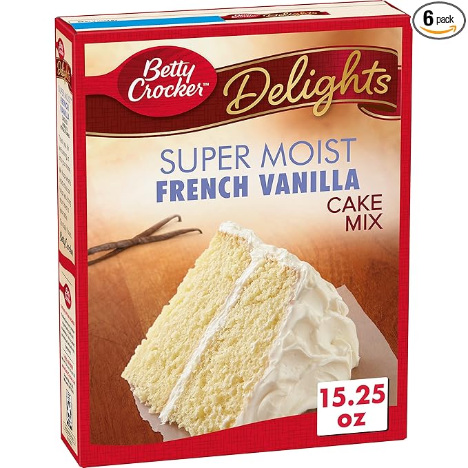 Betty Crocker Super Moist French Vanilla Cake Mix, 15.25 oz (Pack of 6)