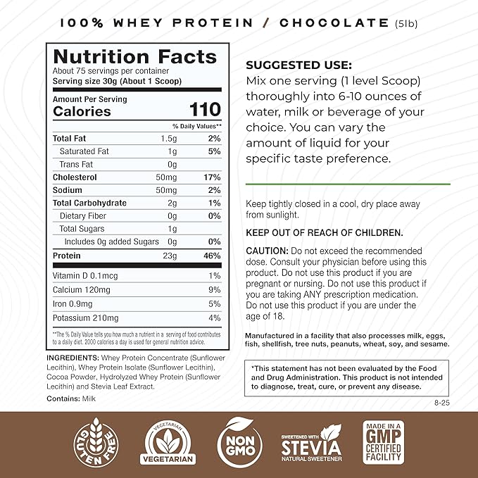 Muscle Feast 100% Grass Fed Whey Protein Powder, All Natural Hormone Free Paure Raised Whey Protein Powder for Women & Men- Whey Concentrate, Isolate & Hydrolyzed Protein Powder Blend - Chocolate, 5lb