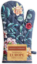 Maison d' Hermine Oven Gloves 100% Cotton Oven Mitt 7" x 13" with Loop Heat Resistant, BBQ, Cooking Gloves, Baking, Grilling, Kitchen, Handling Hot Pans (Pack of 1, Christmas Joy)