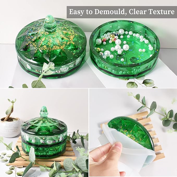 Multi-Layer Box Resin Mold with Lid, Silicone Storage Box Mould for Epoxy Casting, Stackable Organizer Decor Container for Storage Jewelry Trinket Candy DIY Crafts