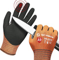 Schwer ProGuard Highest Level Cut Resistant Work Gloves PR3326 for Extreme Protection，ANSI A9 Cut Gloves with Reinforced Thumb, Non Slip, Breathable, Durable, Touch-screen, Non PFAS, Orange1 Pair（S）