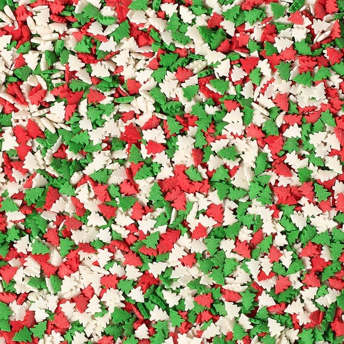 Christmas Sprinkles - 1.2 Pounds - Bulk Red and Green Tree Confetti - Holiday Sprinkles for Cookie Decorating - Christmas Jimmies for Gingerbread Cookies, Baking, Cupcakes