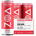 ZOA Zero Sugar Energy Drinks, Strawberry Watermelon - Sugar Free with Electrolytes, Healthy Vitamin C, Amino Acids, Essential B-Vitamins, and Caffeine from Green Tea - 12 Fl Oz (12-Pack)