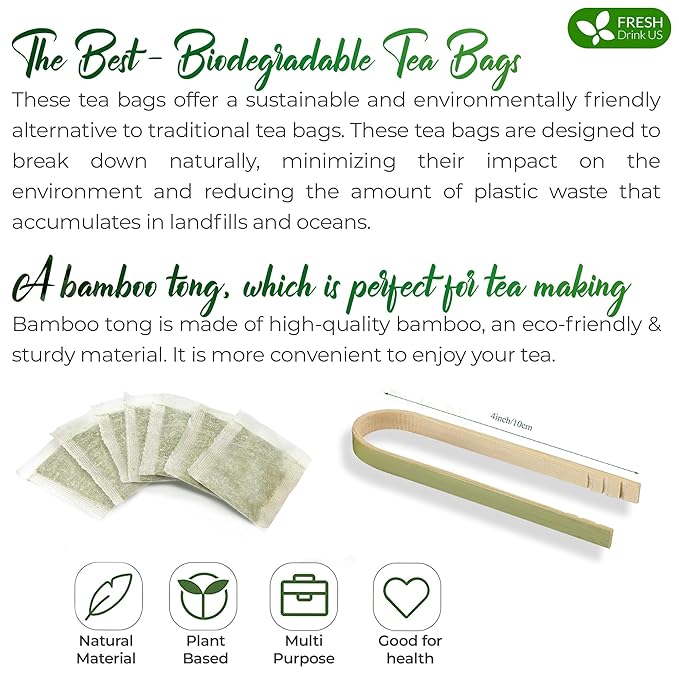 FreshDrinkUS Premium 135 Sage Leaf Tea Bags, 100% Natural & Pure. Loose Leaf Sage Herbal Tea. Made with Natural Material Tea Bags. No Sugar, No Caffeine, No Gluten, Vegan