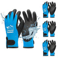 toolant 100% Waterproof Gloves Bulk Pack, 3 Pairs, Winter Work Gloves for Cold Weather, Touchsreen, Warm Freezer Gloves, Thermal Insulated, With Grip, Blue, Medium