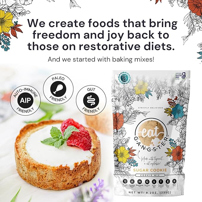 eat G.A.N.G.S.T.E.R. Sugar Cookie Mix - Allergy-Friendly Baking Mix, Grain-Free, No Dairy, Nuts, Gluten, Dairy - For Paleo & AIP Diets, Bake Cookies, Cut-Outs, Fruit Crumbles, Pie Crust & S'mores