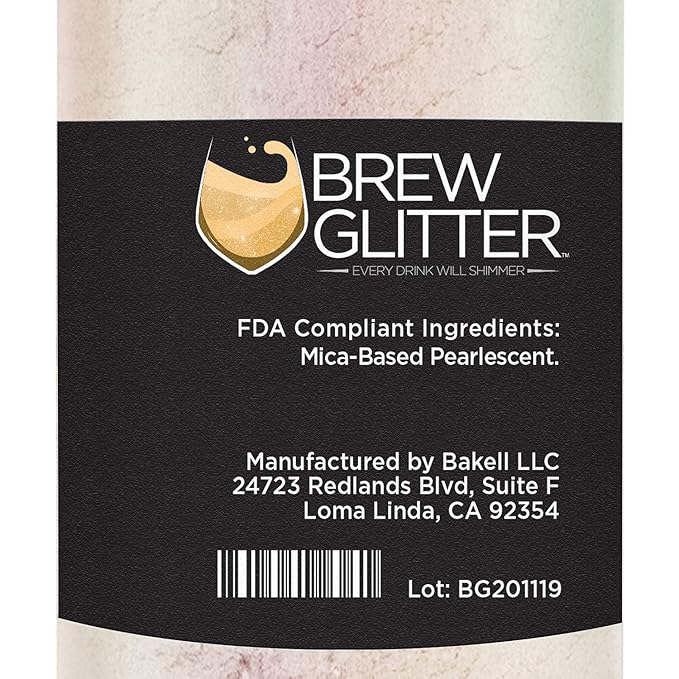 Gold Iridescent BREW GLITTER Edible Glitter For Drinks, Cocktails, Beer, Garnish Glitter & Beverages | 100% Edible & Food Grade | Vegan, Gluten, Nut Free (50g, Gold Iridescent)