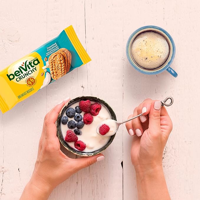belVita Breakfast Bars Biscuits, Toasted Coconut, 30 Total Packs, 6 Boxes (4 Biscuits Per Pack)