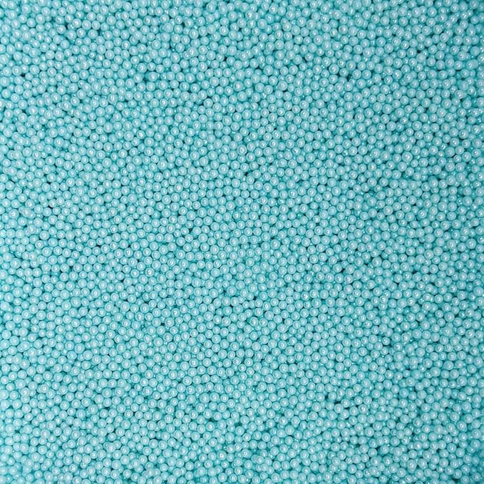 Dynastang 2mm Light Blue Pearls Sprinkles Edible Pearls Cake Decorating Stars Cake Decorations Cupcake Toppers Cookie Decorating Perfect for Cakes, Cupcakes, Desserts Toppings 3OZ