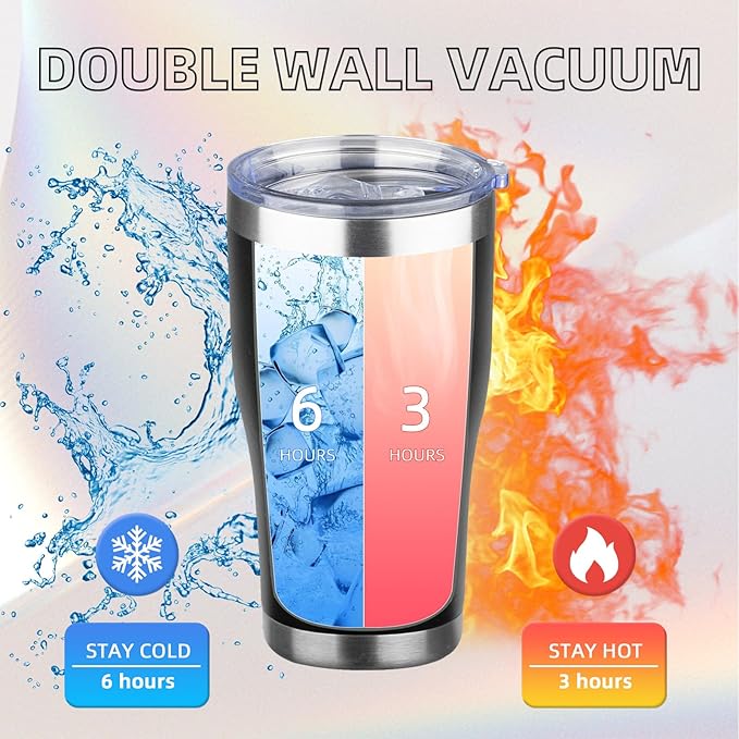 MEZMUT 20oz Coffee Tumbler with Lid and Straw Double Wall Vacuum Insulated Cup Stainless Steel Travel Mugs Insulated for Hot and Cold Leakproof Powder Coated Tumbler for Indoor and Outdoor